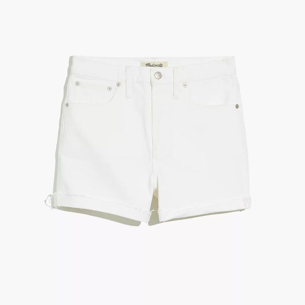 Madewell High-Rise Denim Shorts in Tile White 27